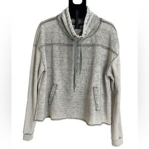 Altar’d State Cowl Neck Hoodie Size Large Gray Oversized Swing Hem Pullover